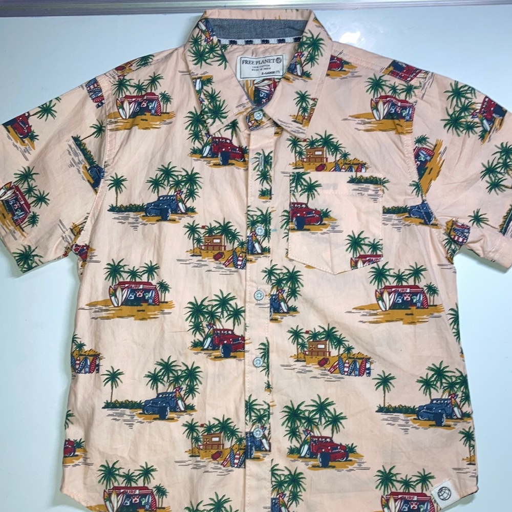 100% cotton kids button down beach shirt